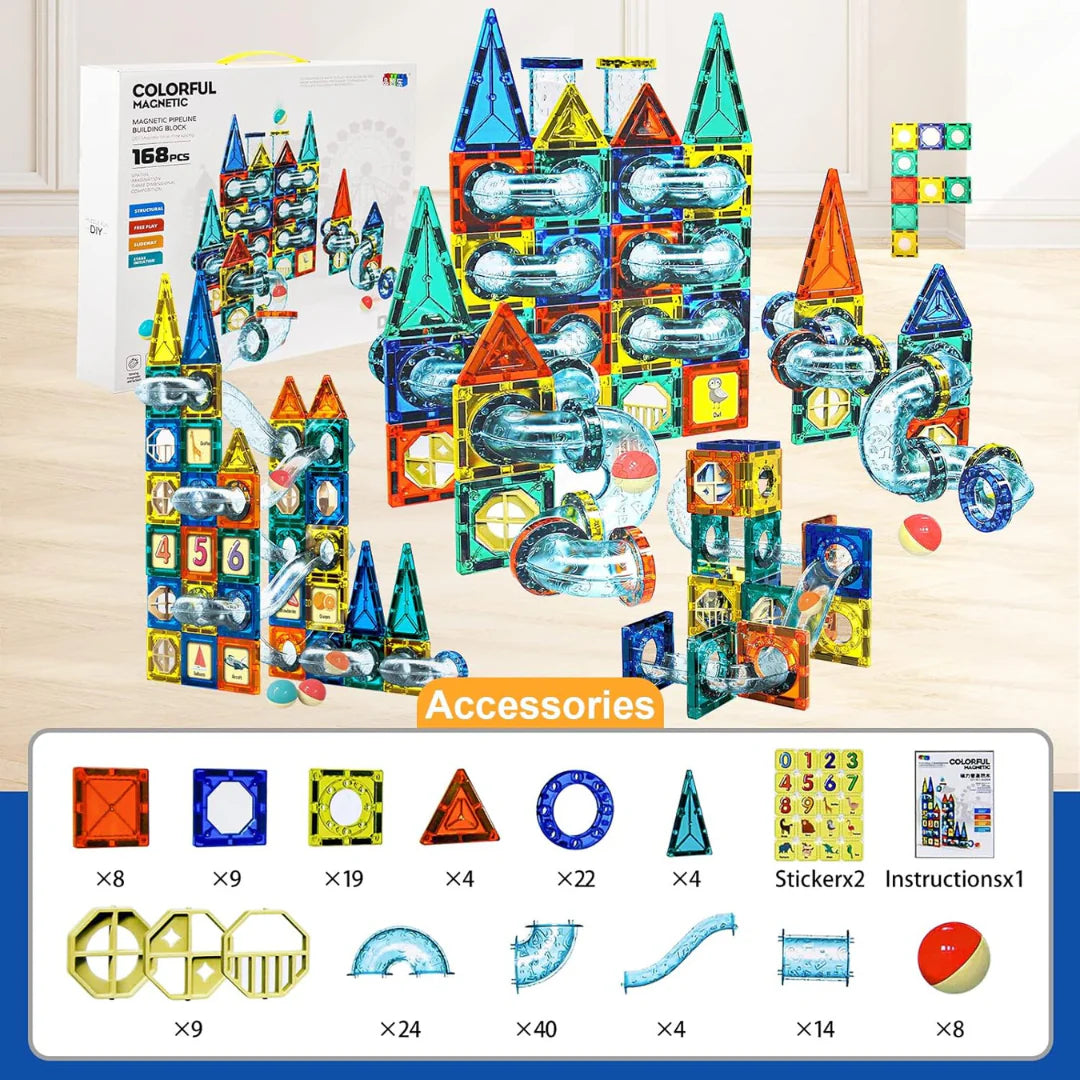 Magnetic Pipeline Construction Set – 168 PCS