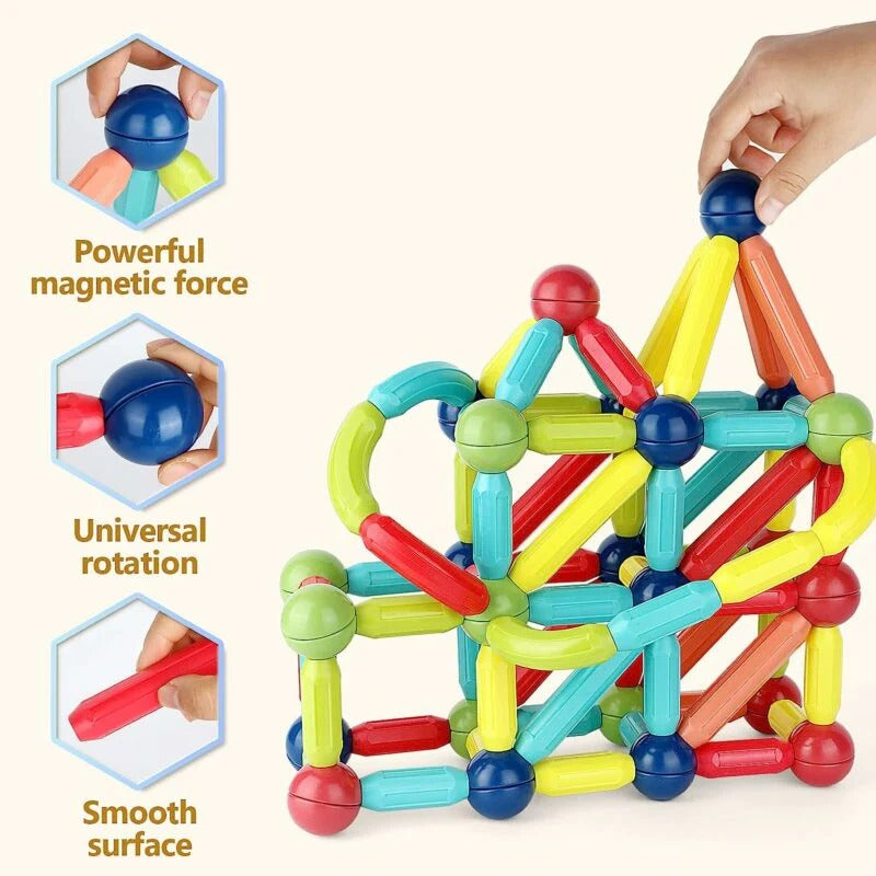 64 PCS Magnetic Building Sticks and Balls