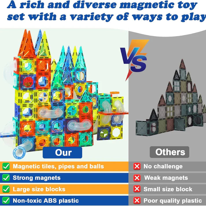 Magnetic Pipeline Construction Set – 168 PCS