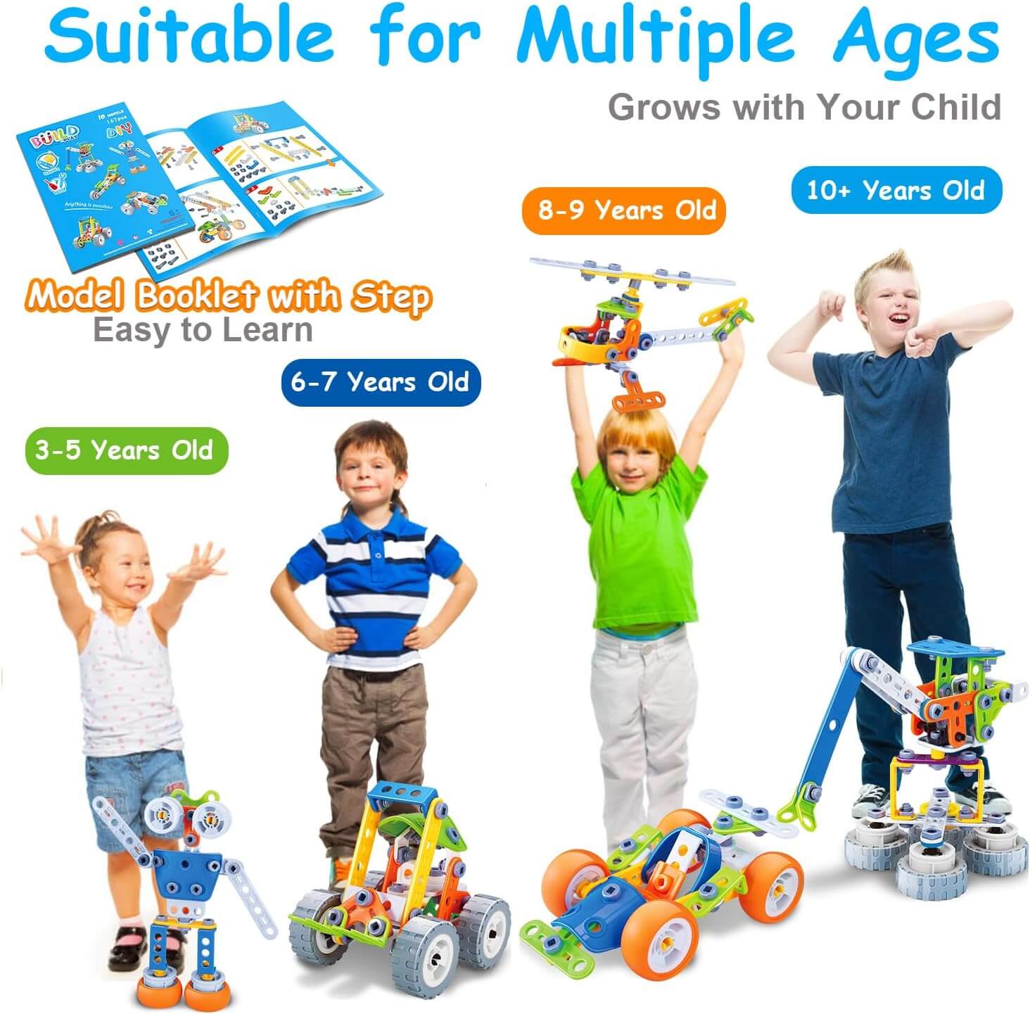 167PCS Building Blocks STEM Toys 10 in 1 STEM Toys for 3 4 5 6 7 8+ Year Old Boy Girl Birthday Gifts