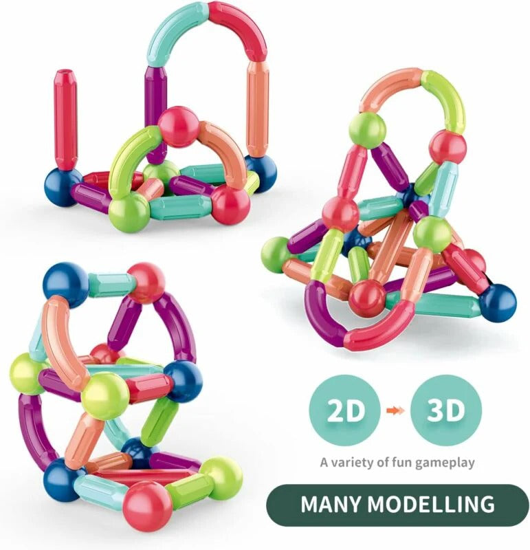 64 PCS Magnetic Building Sticks and Balls