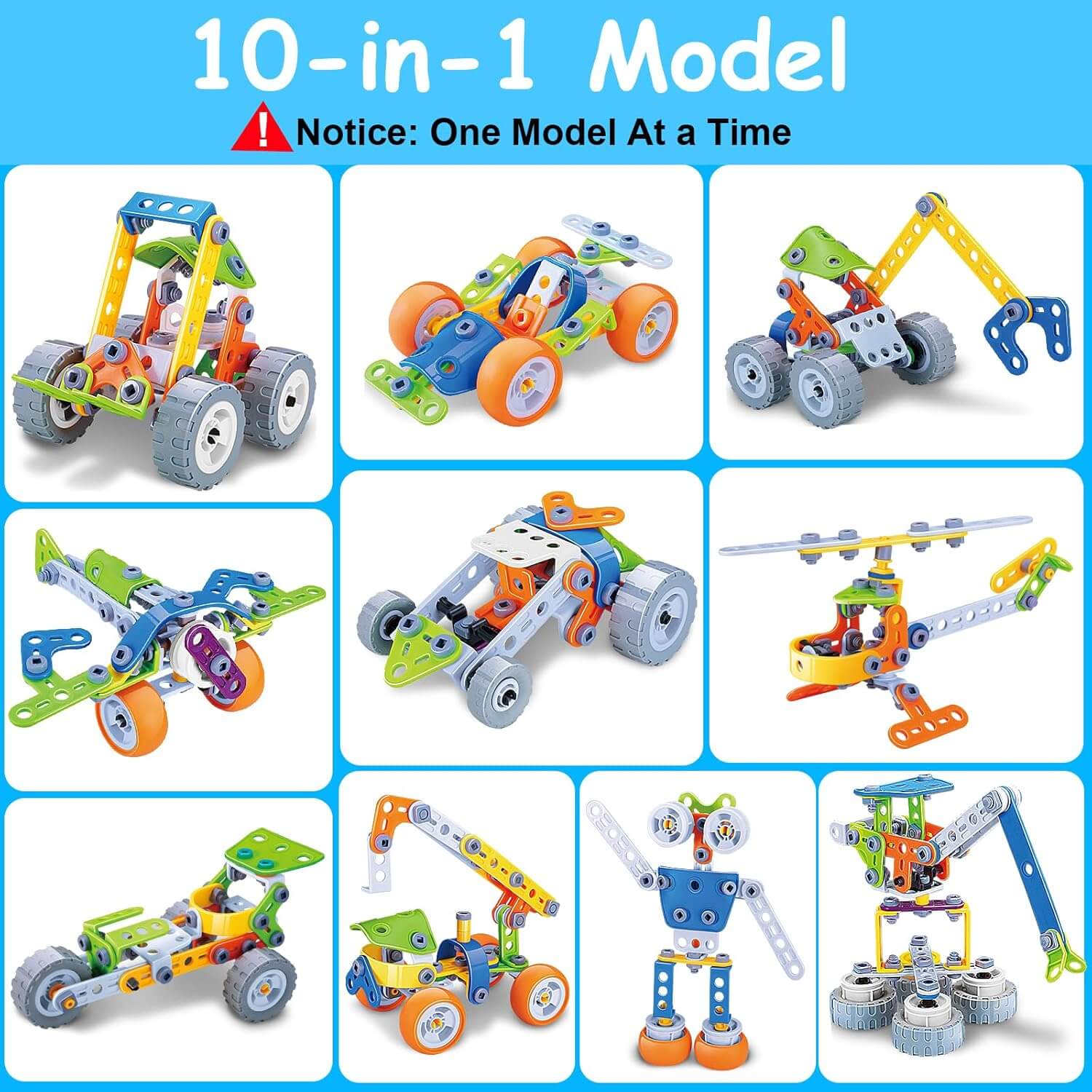 167PCS Building Blocks STEM Toys 10 in 1 STEM Toys for 3 4 5 6 7 8+ Year Old Boy Girl Birthday Gifts