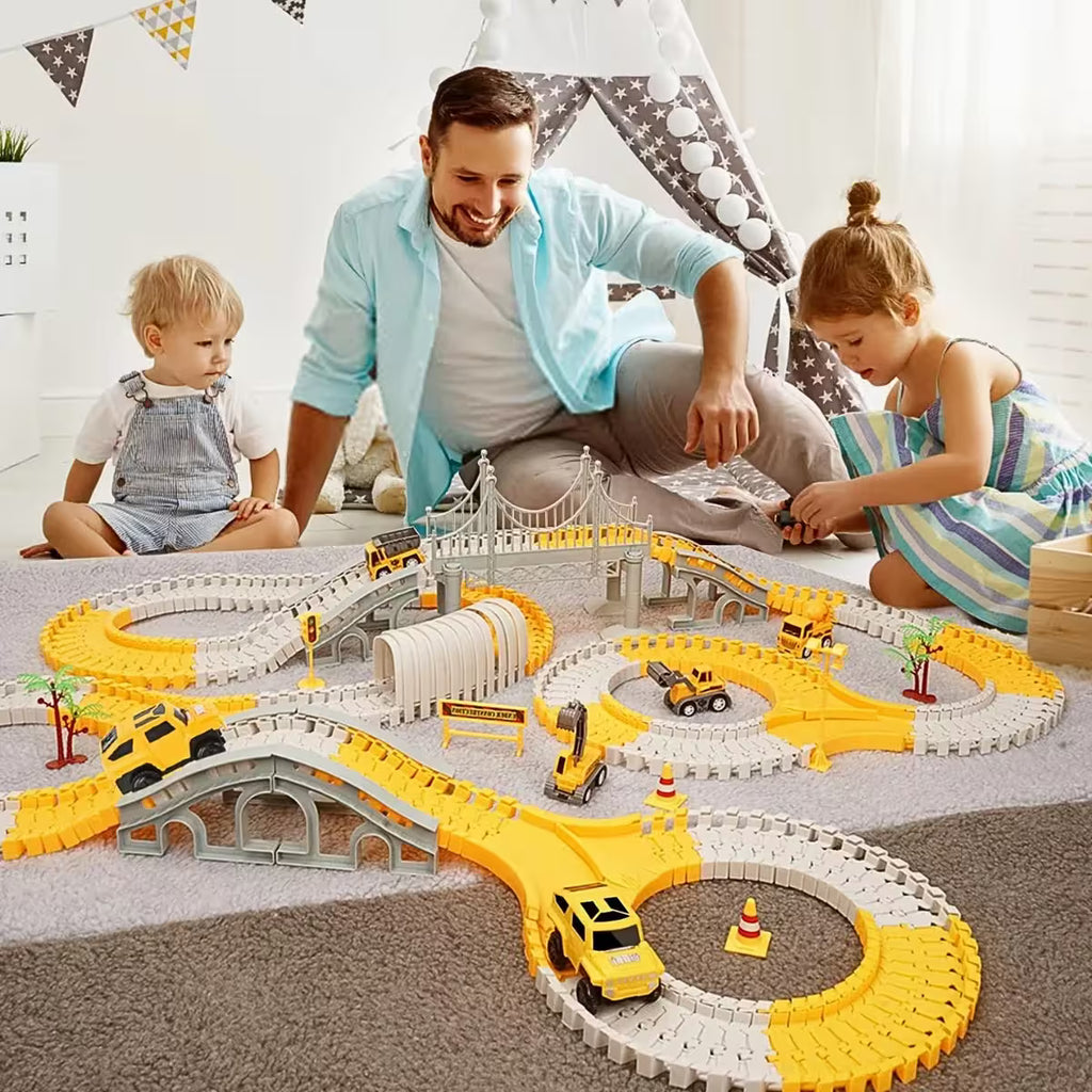 276 PCS Slot Construction Toys Truck Race Car Track Toy Engineering Gifts for 3 4 5 6 Year Old Boys Girls