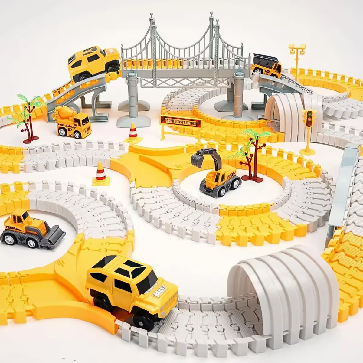 276 PCS Slot Construction Toys Truck Race Car Track Toy Engineering Gifts for 3 4 5 6 Year Old Boys Girls