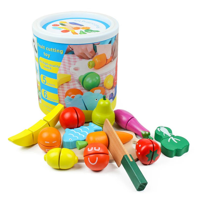 Wooden Fruit & Vegetable Cutting Toy Set