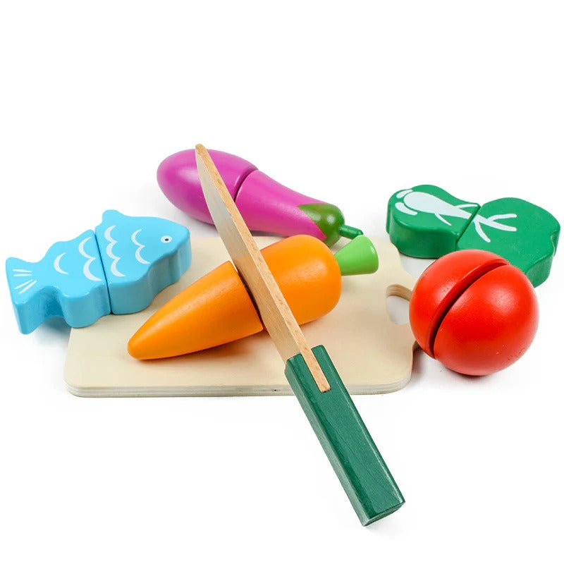 Wooden Fruit & Vegetable Cutting Toy Set