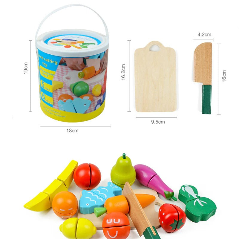 Wooden Fruit & Vegetable Cutting Toy Set